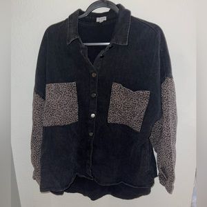 POL LEOPARD BUTTON UP